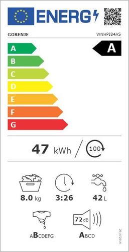 Gorenje W11NHPI84AS Πλυντήριο Ρούχων 8kg με Ατμό 1400 Στροφών