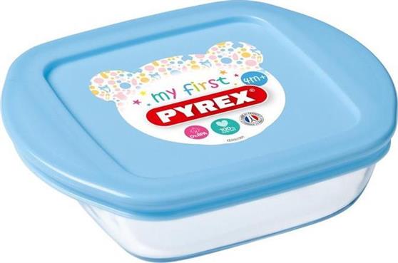 Pyrex Cook & Store Δοχείο Φαγητού Γυάλινο Μπλε Κατάλληλο για Φούρνο Μικροκυμάτων 350ml