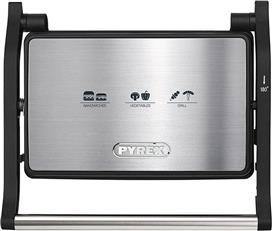 Pyrex SB-291 Panini Ceramic Τοστιέρα για 2 Τοστ 1000W Inox