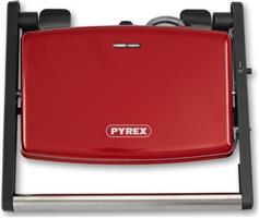 Pyrex SB-292 Panini Retro Τοστιέρα-Γκριλιέρα για 2 Τοστ 1500W Κόκκινη