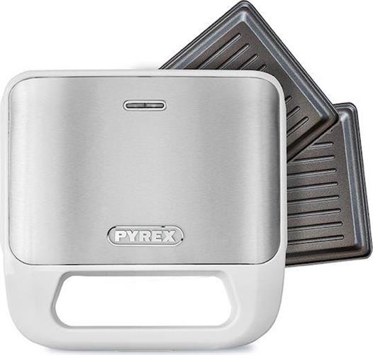 Pyrex SB 298 Τοστιέρα με Αποσπώμενες Πλάκες για 2 Τοστ 800W Λευκή