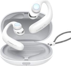 QCY Crossky GTR Air Conduction Bluetooth Handsfree Ακουστικά με Αντοχή στον Ιδρώτα και Θήκη Φόρτισης Λευκά 2.40.01.01.041