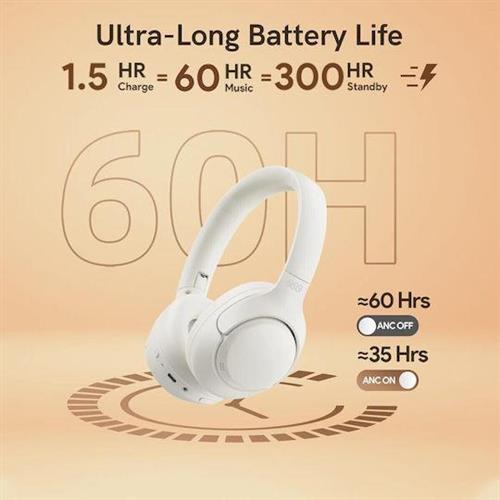 QCY H3 Ασύρματα Bluetooth Over Ear Ακουστικά με 70 ώρες Λειτουργίας Λευκά 2.40.01.01.054