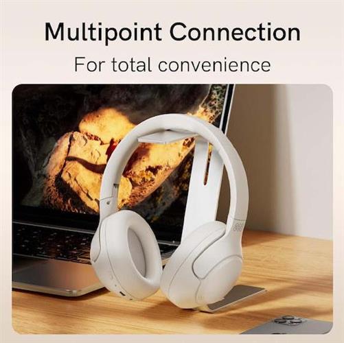 QCY H3 Ασύρματα Bluetooth Over Ear Ακουστικά με 70 ώρες Λειτουργίας Λευκά 2.40.01.01.054