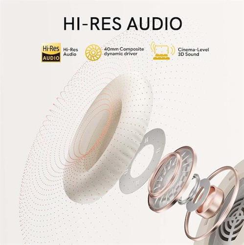 QCY H3 Ασύρματα Bluetooth Over Ear Ακουστικά με 70 ώρες Λειτουργίας Λευκά 2.40.01.01.054