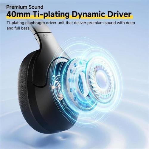 QCY H3 Lite ANC Ασύρματα Over Ear Ακουστικά με 60 ώρες Λειτουργίας Μαύρα 2.40.01.01.067