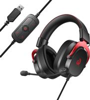 QCY Heroad VT200 Pro 7.1 Over Ear Gaming Headset με σύνδεση USB Black-Red for PC, PS4, PS5 2.40.01.02.005