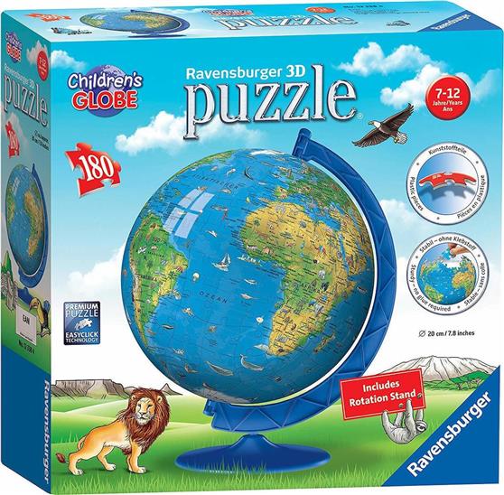 Ravensburger Puzzleball Children's Globe 180pcs για 7+ Ετών 12338