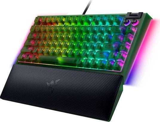 Razer BlackWidow V4 Gaming Μηχανικό Πληκτρολόγιο 75% με Orange διακόπτες και RGB φωτισμό Αγγλικό US Phantom Green Edition 1.28.80.11.151