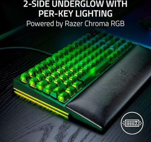 Razer BlackWidow V4 Gaming Μηχανικό Πληκτρολόγιο 75% με Orange διακόπτες και RGB φωτισμό Αγγλικό US Phantom Green Edition 1.28.80.11.151