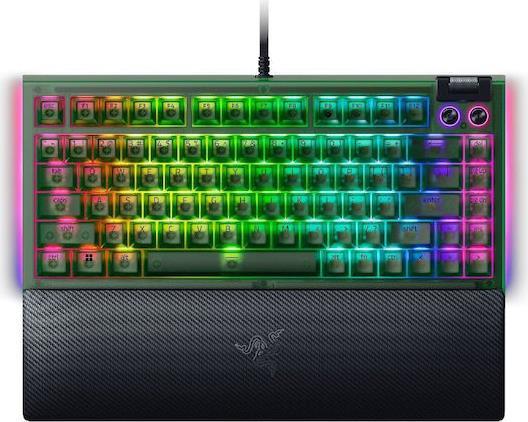 Razer BlackWidow V4 Gaming Μηχανικό Πληκτρολόγιο 75% με Orange διακόπτες και RGB φωτισμό Αγγλικό US Phantom Green Edition 1.28.80.11.151