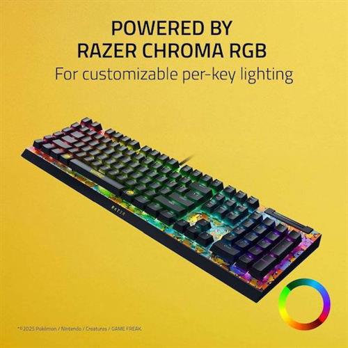 Razer Blackwidow V4 X Pokemon Kanto Starters Gaming Μηχανικό Πληκτρολόγιο με Mechanical διακόπτες και RGB φωτισμό Αγγλικό US Πολύχρωμο 1.28.80.11.149