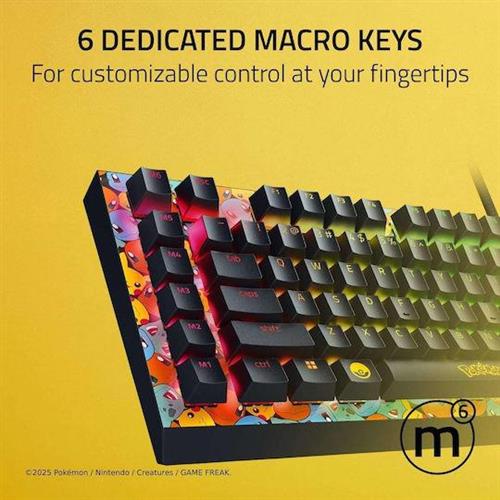 Razer Blackwidow V4 X Pokemon Kanto Starters Gaming Μηχανικό Πληκτρολόγιο με Mechanical διακόπτες και RGB φωτισμό Αγγλικό US Πολύχρωμο 1.28.80.11.149