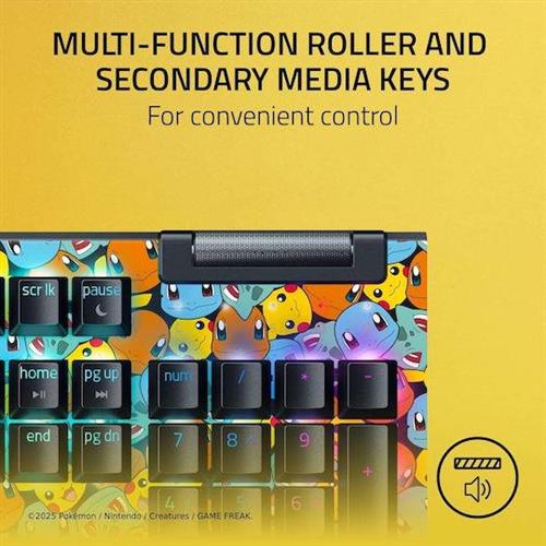 Razer Blackwidow V4 X Pokemon Kanto Starters Gaming Μηχανικό Πληκτρολόγιο με Mechanical διακόπτες και RGB φωτισμό Αγγλικό US Πολύχρωμο 1.28.80.11.149