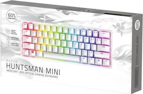 Razer Huntsman Mini Gaming Μηχανικό Πληκτρολόγιο 60% με Linear διακόπτες και RGB φωτισμό Αγγλικό US Λευκό 1.28.80.11.088