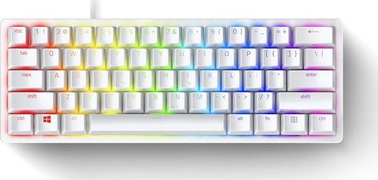 Razer Huntsman Mini Gaming Μηχανικό Πληκτρολόγιο 60% με Linear διακόπτες και RGB φωτισμό Αγγλικό US Λευκό 1.28.80.11.088