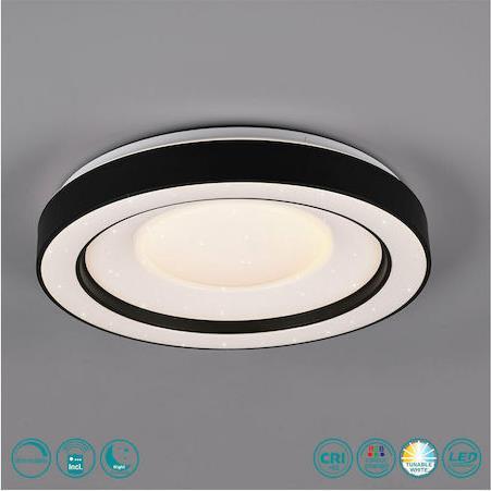 Reality Arco Μοντέρνα Πλαστική Πλαφονιέρα Οροφής με Ενσωματωμένο LED Μαύρη 49cm