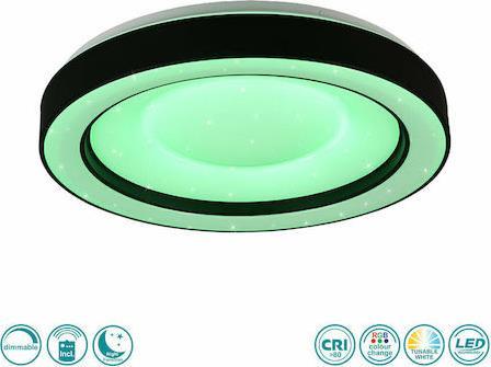 Reality Arco Μοντέρνα Πλαστική Πλαφονιέρα Οροφής με Ενσωματωμένο LED Μαύρη 49cm