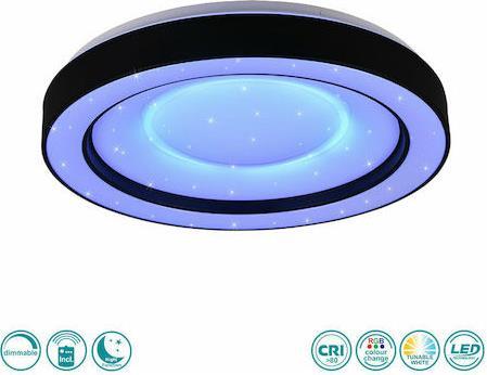 Reality Arco Μοντέρνα Πλαστική Πλαφονιέρα Οροφής με Ενσωματωμένο LED Μαύρη 49cm