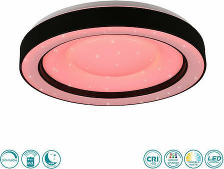 Reality Arco Μοντέρνα Πλαστική Πλαφονιέρα Οροφής με Ενσωματωμένο LED Μαύρη 49cm