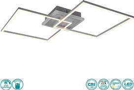 Reality Arribo Μοντέρνα Μεταλλική Πλαφονιέρα Οροφής με Ενσωματωμένο LED Ασημί 61cm