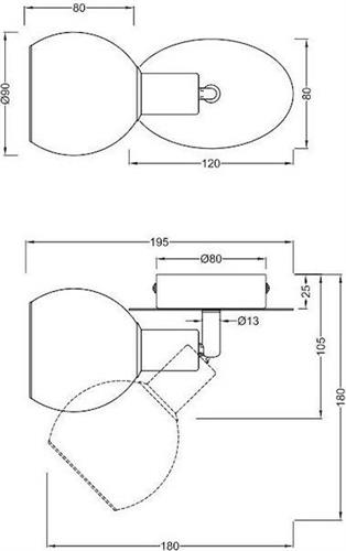 Reality Brest Μονό Σποτ με Ντουί E14 Ασημί