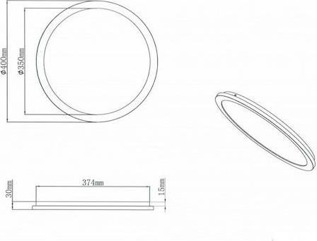 Reality Camillus Στρογγυλό Εξωτερικό LED Panel Ισχύος 24W με Θερμό Λευκό Φως Διαμέτρου 40cm R62922401