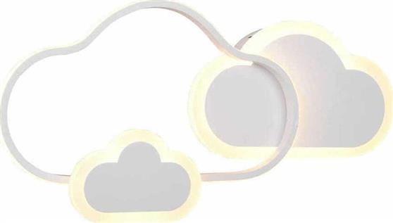 Reality Cloudy Συννεφάκι Μονόφωτο Παιδικό Φωτιστικό Πλαφονιέρα από Μέταλλο 29W Λευκό