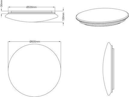 Reality Kato Στρογγυλό Εξωτερικό LED Panel Ισχύος 27W με Φως
