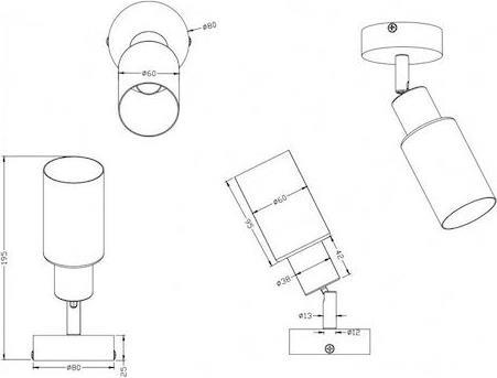 Reality Mars Μονό Σποτ με Ντουί E14 Ασημί