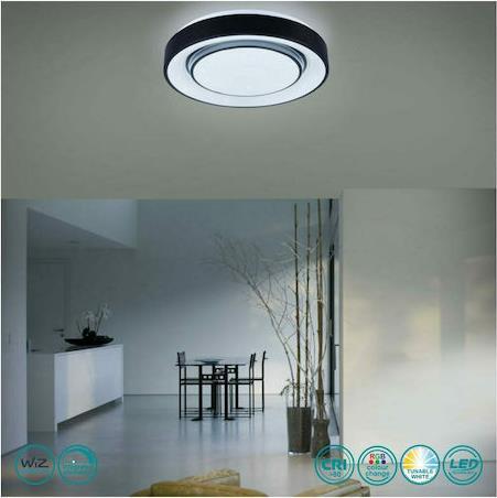 Reality Mona Μοντέρνα Μεταλλική Πλαφονιέρα Οροφής με Ενσωματωμένο LED Μαύρη 38cm