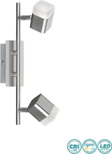 Reality Roubaix Διπλό Σποτ με Ενσωματωμένο LED και Θερμό Φως Ασημί