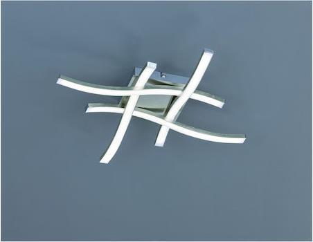 Reality Route Μοντέρνα Μεταλλική Πλαφονιέρα Οροφής με Ενσωματωμένο LED Ασημί 46cm