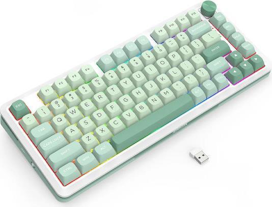 Redragon Cyrus PRO K681MG-RGB-Pro Ασύρματο Gaming Μηχανικό Πληκτρολόγιο 75% με RGB φωτισμό Αγγλικό US Πράσινο 28.01.0057