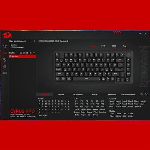 Redragon Cyrus PRO K681MG-RGB-Pro Ασύρματο Gaming Μηχανικό Πληκτρολόγιο 75% με RGB φωτισμό Αγγλικό US Πράσινο 28.01.0057