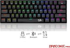 Redragon K530 Draconic Pro Ασύρματο Gaming Μηχανικό Πληκτρολόγιο 60% με Custom Brown διακόπτες και RGB φωτισμό International English 28.01.0084