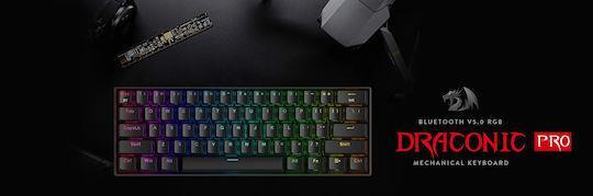 Redragon K530 Draconic Pro Ασύρματο Gaming Μηχανικό Πληκτρολόγιο 60% με Custom Brown διακόπτες και RGB φωτισμό International English 28.01.0084