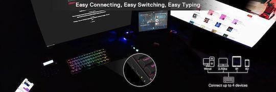 Redragon K530 Draconic Pro Ασύρματο Gaming Μηχανικό Πληκτρολόγιο 60% με Custom Brown διακόπτες και RGB φωτισμό International English 28.01.0084