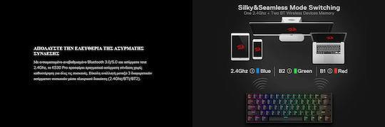 Redragon K530 Draconic Pro Ασύρματο Gaming Μηχανικό Πληκτρολόγιο 60% με Custom Brown διακόπτες και RGB φωτισμό International English 28.01.0084