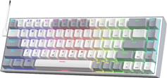 Redragon K631WG-RGB Gaming Πληκτρολόγιο 65% με RGB Φωτισμό Αγγλικό US Λευκό-Γκρι