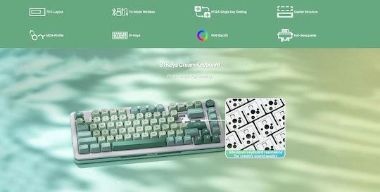 Redragon K681ACG-RGB-PRO Ασύρματο Gaming Μηχανικό Πληκτρολόγιο 75% με RGB φωτισμό Αγγλικό US Πολύχρωμο 28.01.0067