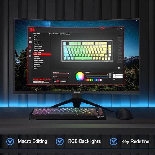 Redragon K687GG-RGB-PRO Ασύρματο Gaming Μηχανικό Πληκτρολόγιο 65% με Custom Linear διακόπτες και RGB φωτισμό Αγγλικό US 28.01.0068