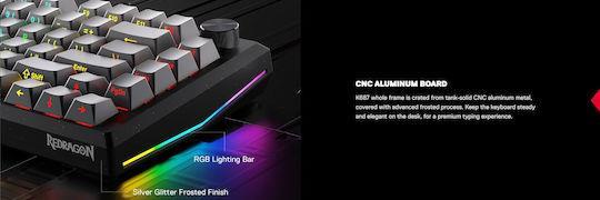 Redragon K687GG-RGB-PRO Ασύρματο Gaming Μηχανικό Πληκτρολόγιο 65% με Custom Linear διακόπτες και RGB φωτισμό Αγγλικό US 28.01.0068