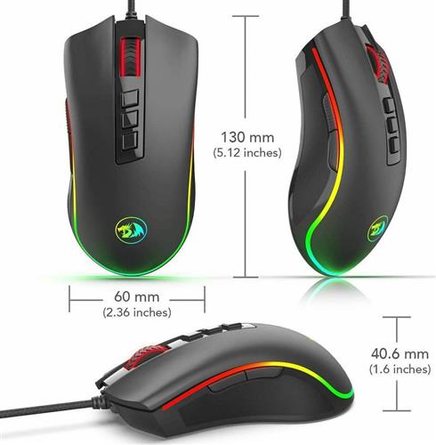 Redragon M711 Cobra RGB Gaming Ποντίκι Μαύρο 28.00.0005