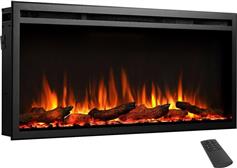 Richen Insert 102 Επιτοίχιο Ηλεκτρικό Τζάκι 2000W 101.6x48cm Μαύρο