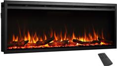 Richen Insert 127 Επιτοίχιο Ηλεκτρικό Τζάκι 2000W 127x48cm Μαύρο