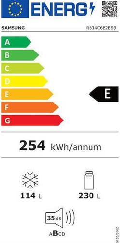 Samsung RB34C6B2ES9/EF BeSpoke Ψυγειοκαταψύκτης 344lt Total NoFrost Υ185.3xΠ59.5xΒ65.8cm Ασημί