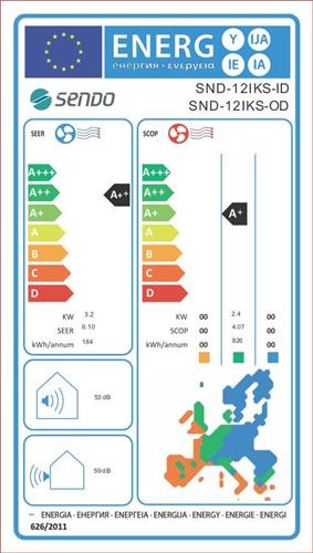 Sendo Ikaros SND-12IKS2-ID/SND-12IKS2-OD Inverter 12000 BTU με WiFi