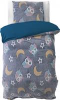 Sleeptime Σετ Παιδική Παπλωματοθήκη Μονή με Μαξιλαροθήκη Night Owl Μπλε 140x220cm 8720578066988