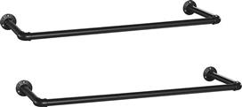 Songmics Κρεμάστρα Τοίχου Μεταλλική 2 Θέσεων 92x7.5x30cm 2τμχ HSR67BK02
